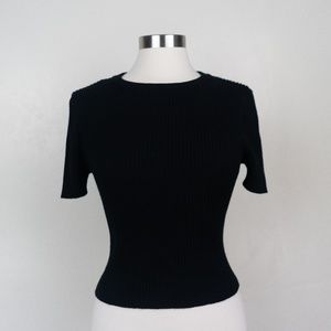 Hooked Up Black Stretch Crop Top